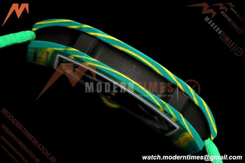 Richard Mille - RM67-02 Wayde van Niekerk South Africa Edition Green NTPT Blk/Red/Blu Skeleton AVF CRMA7 | Richard Mille - RM67-02 Wayde van Niekerk 남아프리카 에디션 그린 NTPT Blk/Red/Blu 스켈레톤 AVF CRMA7