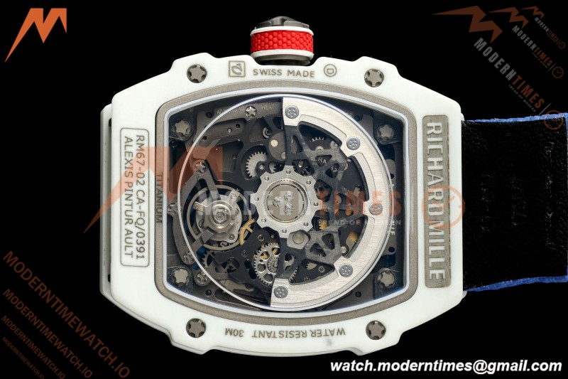 Richard Mille - RM67-02 Alexis Pinturault France Edition White NTPT Blk/Wht Skeleton AVF CRMA7