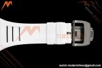 Richard Mille - RM055 Bubba Watson White CER/RU Blk/Wht Rehaut Skeleton Brushed Ribs RF RMUL2