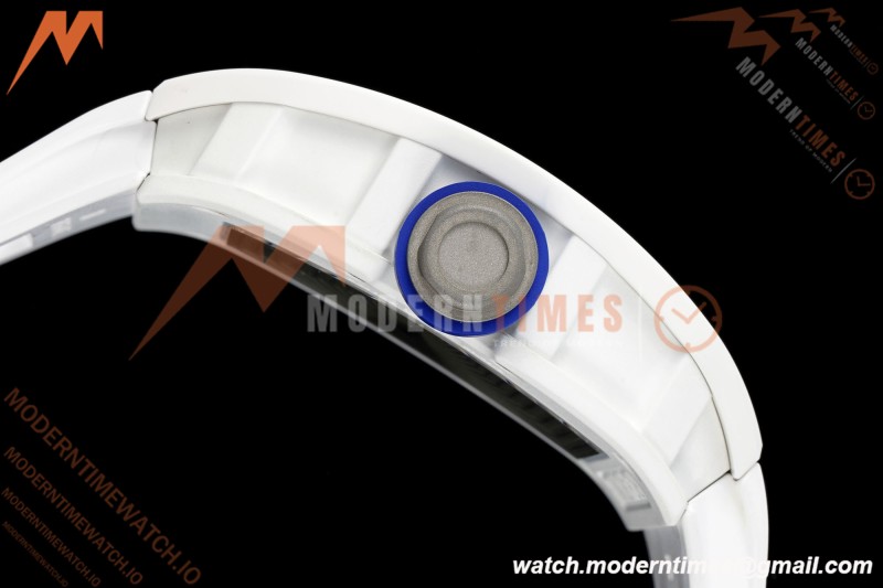 Richard Mille - RM055 Bubba Watson White CER/RU Blk/Wht Rehaut Skeleton Brushed Ribs RF RMUL2