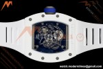 Richard Mille - RM055 Bubba Watson White CER/RU Blk/Wht Rehaut Skeleton Brushed Ribs RF RMUL2