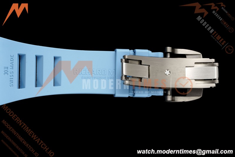 Richard Mille - RM055 Bubba Watson White CER/RU Blk/Blu Rehaut Skeleton Brushed Ribs RF RMUL2