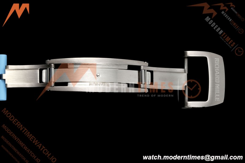 Richard Mille - RM055 Bubba Watson White CER/RU Blk/Blu Rehaut Skeleton Brushed Ribs RF RMUL2