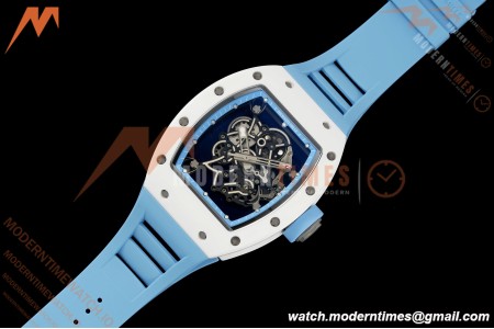 Richard Mille - RM055 Bubba Watson White CER/RU Blk/Blu Rehaut Skeleton Brushed Ribs RF RMUL2