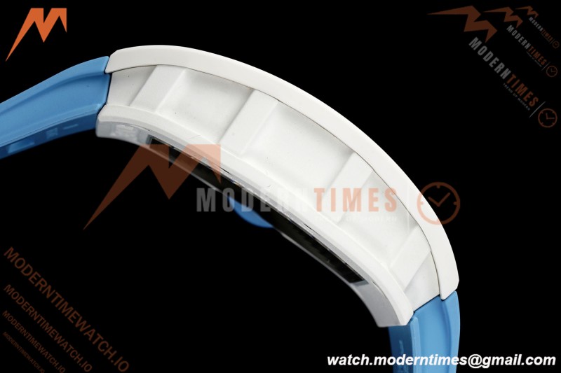 Richard Mille - RM055 Bubba Watson White CER/RU Blk/Blu Rehaut Skeleton Brushed Ribs RF RMUL2