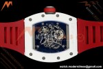 Richard Mille - RM055 Bubba Watson White CER/RU Blk/Red Rehaut Skeleton Brushed Ribs RF RMUL2