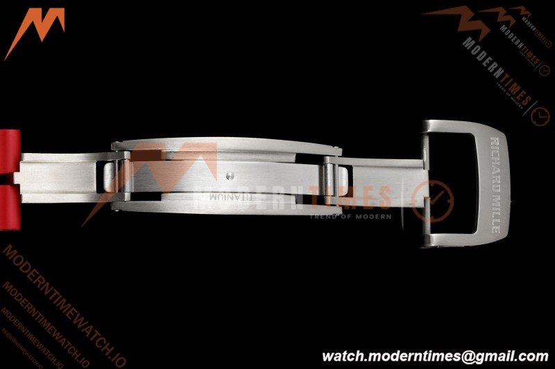 Richard Mille - RM055 Bubba Watson White CER/RU Blk/Red Rehaut Skeleton Brushed Ribs RF RMUL2