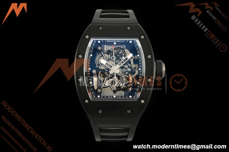 Richard Mille - RM055 Bubba Watson Asia Edition Black CER/RU Blk/Silv Rehaut Skeleton APSF RMUL2