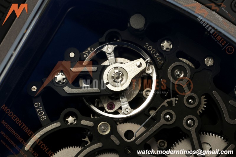 Richard Mille - RM061 Yohan Blake Black Ceramic Blk/Gry Rehaut Skeleton AVF Vaucher RMUL2 Free Sprung