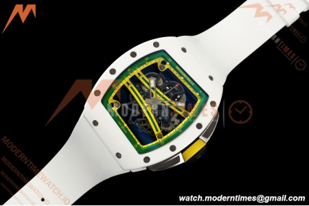 Richard Mille - RM061 Asian Limited Edition White Ceramic Wht/Grn/Yelw Skeleton UMI Free Sprung Titanium RMUL2