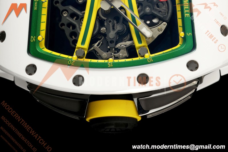 Richard Mille - RM061 Asian Limited Edition White Ceramic Wht/Grn/Yelw Skeleton UMI Free Sprung Titanium RMUL2