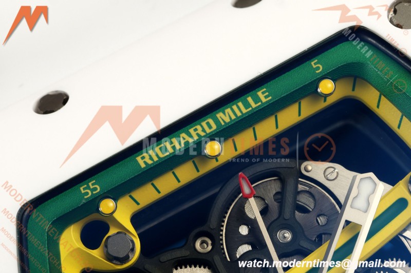 Richard Mille - RM061 Asian Limited Edition White Ceramic Wht/Grn/Yelw Skeleton UMI Free Sprung Titanium RMUL2