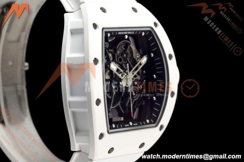 Richard Mille - RM055 Bubba Watson White CER/RU Black Rehaut Skeleton UMI RMUL2 Free Sprung