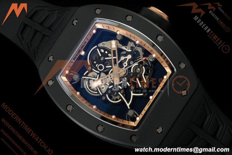 Richard Mille - RM055 Bubba Watson Asia Edition Black CER/RU BLK/RG Rehaut Skeleton UMI RMUL2 Free Sprung