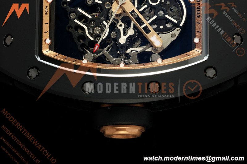Richard Mille - RM055 Bubba Watson Asia Edition Black CER/RU BLK/RG Rehaut Skeleton UMI RMUL2 Free Sprung