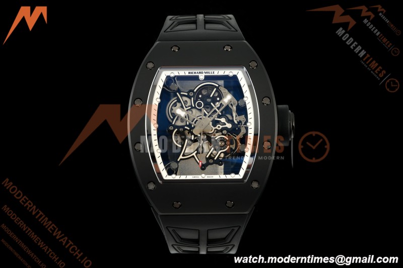 Richard Mille - RM055 Bubba Watson Asia Edition Black CER/RU White Rehaut Skeleton UMI RMUL2 Free Sprung