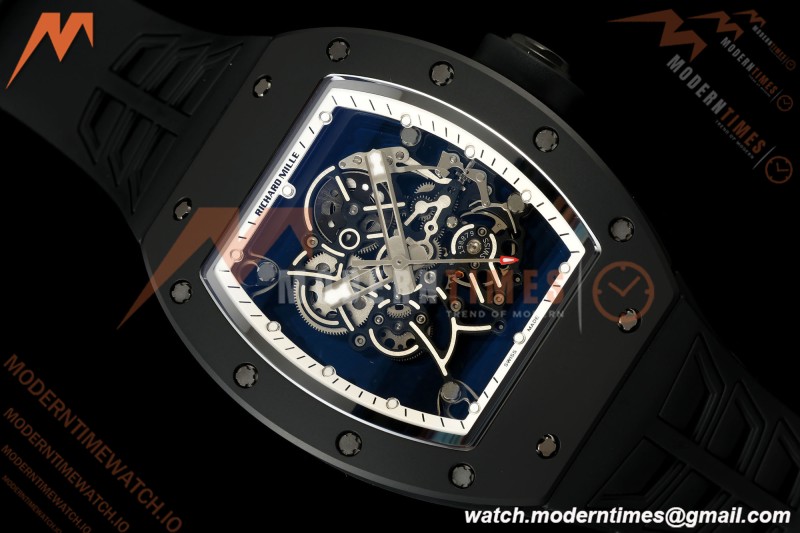 Richard Mille - RM055 Bubba Watson Asia Edition Black CER/RU White Rehaut Skeleton UMI RMUL2 Free Sprung