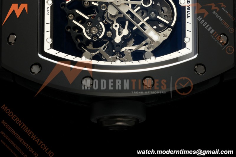 Richard Mille - RM055 Bubba Watson Asia Edition Black CER/RU White Rehaut Skeleton UMI RMUL2 Free Sprung