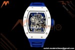 Richard Mille - RM055 Bubba Watson Japan Edition White Cer/Ru Blk/Wht Rehaut Skeleton Brushed Ribs MLF V2 RMUL2 | 리차드 밀 - RM055 버바 왓슨 일본 에디션 화이트 Cer/Ru 블랙/화이트 리하우트 스켈레톤 브러시드 리브 MLF V2 RMUL2