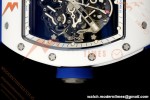 Richard Mille - RM055 Bubba Watson Japan Edition White Cer/Ru Blk/Wht Rehaut Skeleton Brushed Ribs MLF V2 RMUL2 | 리차드 밀 - RM055 버바 왓슨 일본 에디션 화이트 Cer/Ru 블랙/화이트 리하우트 스켈레톤 브러시드 리브 MLF V2 RMUL2