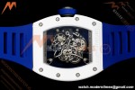 Richard Mille - RM055 Bubba Watson Japan Edition White Cer/Ru Blk/Wht Rehaut Skeleton Brushed Ribs MLF V2 RMUL2 | 리차드 밀 - RM055 버바 왓슨 일본 에디션 화이트 Cer/Ru 블랙/화이트 리하우트 스켈레톤 브러시드 리브 MLF V2 RMUL2