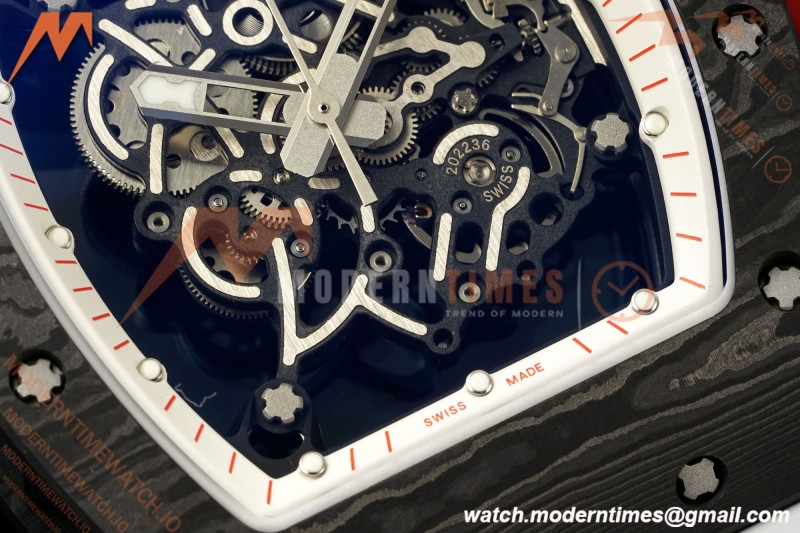 Richard Mille - RM055 Bubba Watson Japan Edition Black NTPT/RU Blk/Wht Rehaut Skeleton Brushed Ribs MLF V2 RMUL2