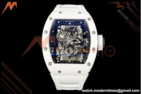 Richard Mille - RM055 Bubba Watson White CER/RU Blk/Blk Rehaut Skeleton Brushed Ribs MLF V2 RMUL2