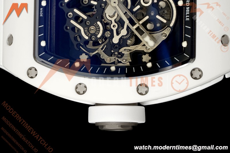 Richard Mille - RM055 Bubba Watson White CER/RU Blk/Blk Rehaut Skeleton Brushed Ribs MLF V2 RMUL2