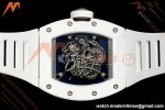 Richard Mille - RM055 Bubba Watson White CER/RU Blk/Blk Rehaut Skeleton Brushed Ribs MLF V2 RMUL2
