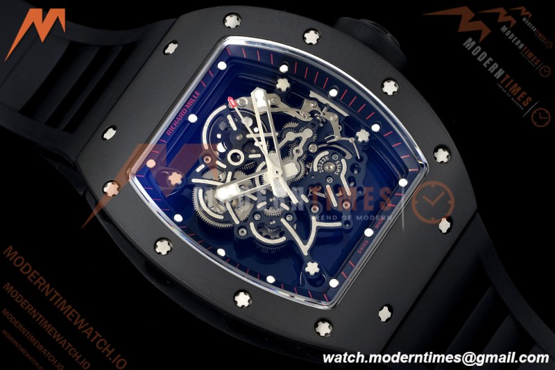Richard Mille - RM055 Bubba Watson Dubai Edition Black CER/RU Blk/Blk Rehaut Skeleton Brushed Ribs MLF V2 RMUL2