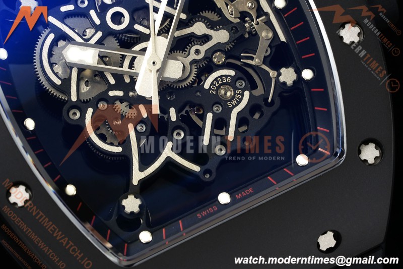 Richard Mille - RM055 Bubba Watson Dubai Edition Black CER/RU Blk/Blk Rehaut Skeleton Brushed Ribs MLF V2 RMUL2