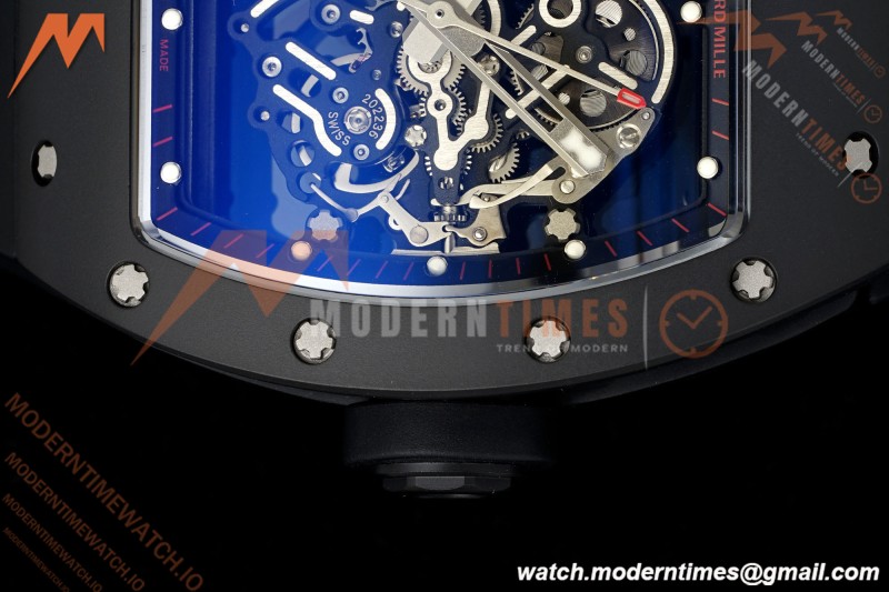 Richard Mille - RM055 Bubba Watson Dubai Edition Black CER/RU Blk/Blk Rehaut Skeleton Brushed Ribs MLF V2 RMUL2