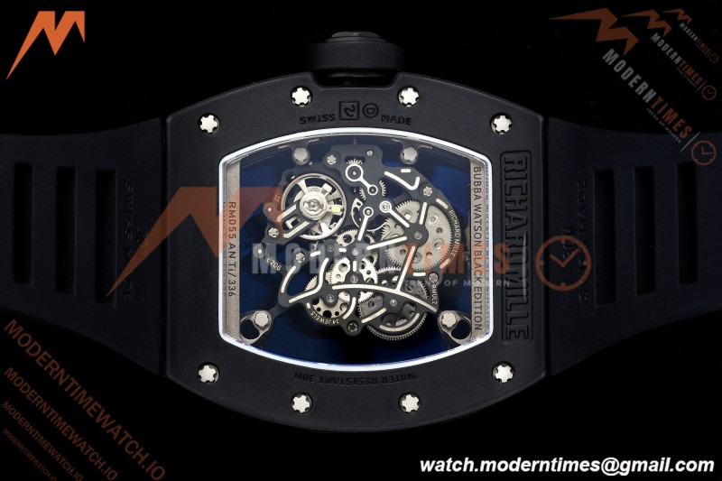 Richard Mille - RM055 Bubba Watson Dubai Edition Black CER/RU Blk/Blk Rehaut Skeleton Brushed Ribs MLF V2 RMUL2