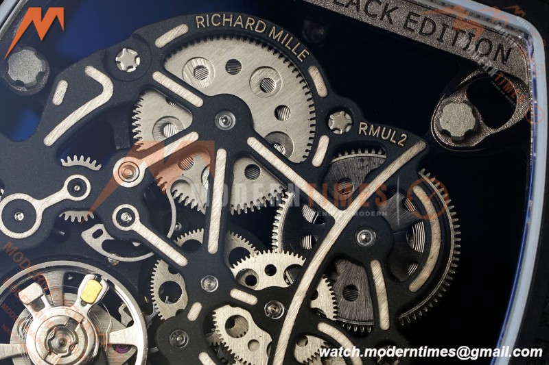 Richard Mille - RM055 Bubba Watson Black CER/RU Blk/Blk Rehaut Skeleton Brushed Ribs MLF V2 RMUL2