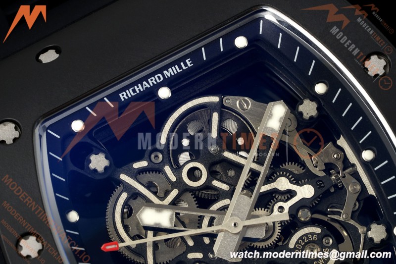 Richard Mille - RM055 Bubba Watson Black CER/RU Blk/Blk Rehaut Skeleton Brushed Ribs MLF V2 RMUL2