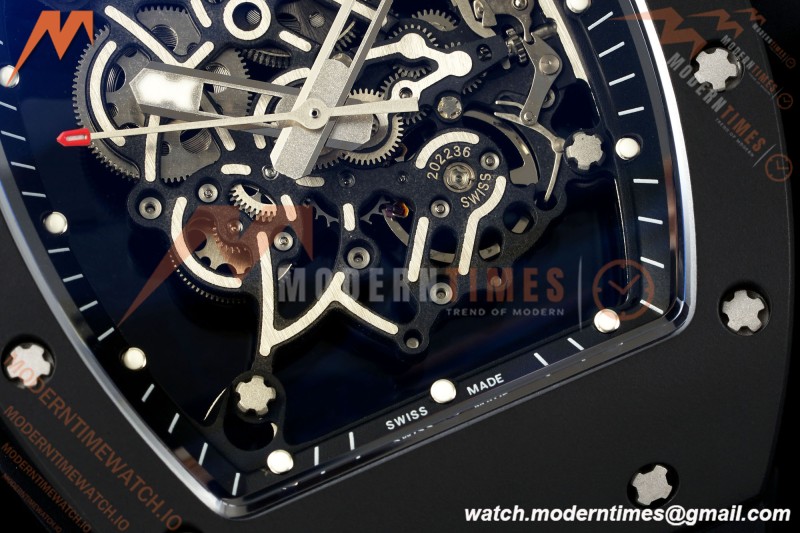 Richard Mille - RM055 Bubba Watson Black CER/RU Blk/Blk Rehaut Skeleton Brushed Ribs MLF V2 RMUL2