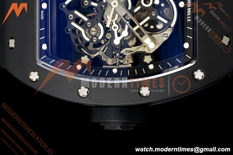 Richard Mille - RM055 Bubba Watson Black CER/RU Blk/Blk Rehaut Skeleton Brushed Ribs MLF V2 RMUL2