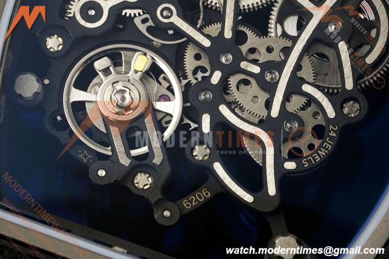 Richard Mille - RM055 Bubba Watson Asia Edition Black NTPT/RU BLK/RG Rehaut Skeleton Brushed Ribs MLF V2 RMUL2 | 리차드 밀 - RM055 버바 왓슨 아시아 에디션 블랙 NTPT/RU BLK/RG 리하우트 스켈레톤 브러시드 리브 MLF V2 RMUL2