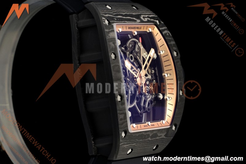 Richard Mille - RM055 Bubba Watson Asia Edition Black NTPT/RU BLK/RG Rehaut Skeleton Brushed Ribs MLF V2 RMUL2 | 리차드 밀 - RM055 버바 왓슨 아시아 에디션 블랙 NTPT/RU BLK/RG 리하우트 스켈레톤 브러시드 리브 MLF V2 RMUL2