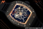 Richard Mille - RM055 Bubba Watson Asia Edition Black NTPT/RU BLK/RG Rehaut Skeleton Brushed Ribs MLF V2 RMUL2 | 리차드 밀 - RM055 버바 왓슨 아시아 에디션 블랙 NTPT/RU BLK/RG 리하우트 스켈레톤 브러시드 리브 MLF V2 RMUL2