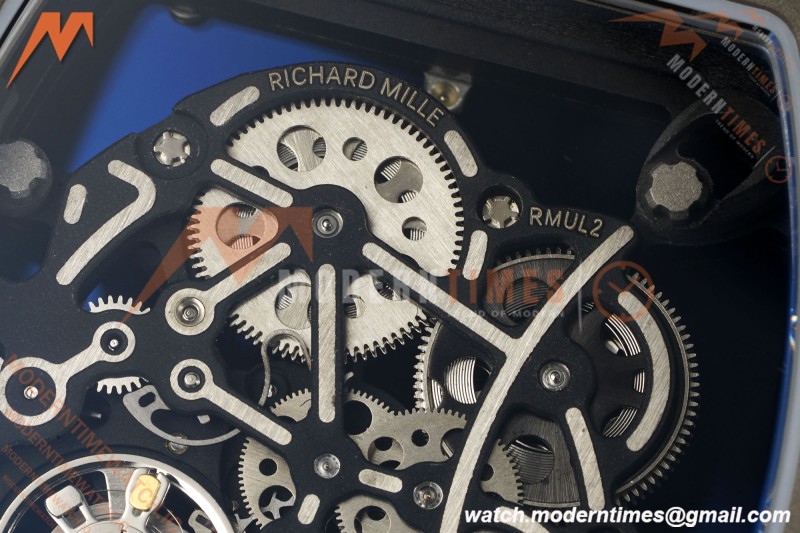 Richard Mille - RM055 Bubba Watson Asia Edition Black NTPT/RU BLK/RG Rehaut Skeleton Brushed Ribs MLF V2 RMUL2 | 리차드 밀 - RM055 버바 왓슨 아시아 에디션 블랙 NTPT/RU BLK/RG 리하우트 스켈레톤 브러시드 리브 MLF V2 RMUL2