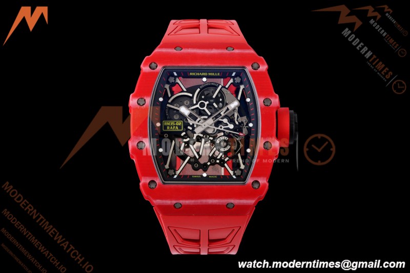 Richard Mille - RM35-02 Rafael Nadal Red/Red NTPT Skeleton Dial UMI RMAL1 Free Sprung