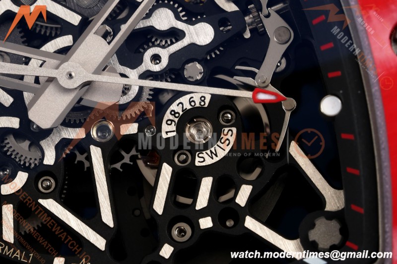 Richard Mille - RM35-02 Rafael Nadal Red NTPT/RU Blk/Blk Rehaut Skeleton UMI RMAL1 Free Sprung