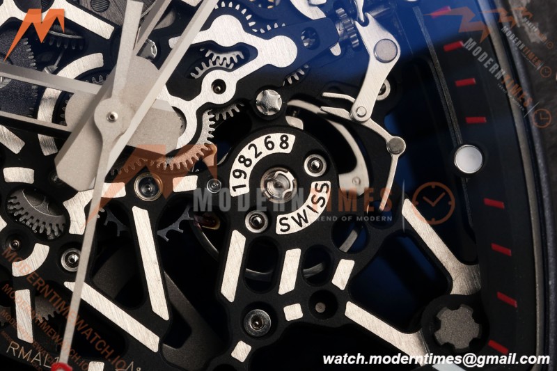 Richard Mille - RM35-02 Rafael Nadal Black NTPT/RU Blk/Blk Rehaut Skeleton UMI RMAL1 Free Sprung