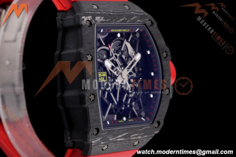 Richard Mille - RM35-02 Rafael Nadal Black NTPT/RU Blk/Blk Rehaut Skeleton UMI RMAL1 Free Sprung