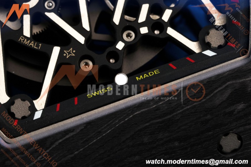 Richard Mille - RM35-02 Rafael Nadal Black NTPT/RU Blk/Blk/Blk Rehaut Skeleton UMI RMAL1 Free Sprung