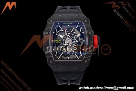 Richard Mille - RM35-02 Rafael Nadal Black NTPT/RU Blk/Blk/Red Rehaut Skeleton UMI RMAL1 Free Sprung