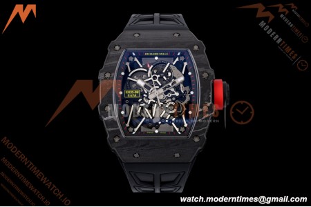 Richard Mille - RM35-02 Rafael Nadal Black NTPT/RU Blk/Blk/Red Rehaut Skeleton UMI RMAL1 Free Sprung