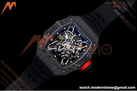Richard Mille - RM35-02 Rafael Nadal Black NTPT/RU Blk/Blk/Red Rehaut Skeleton UMI RMAL1 Free Sprung
