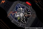 Richard Mille - RM35-02 Rafael Nadal Black NTPT/RU Blk/Blk/Red Rehaut Skeleton UMI RMAL1 Free Sprung | 리차드 밀 - RM35-02 라파엘 나달 블랙 NTPT/RU 블랙/블랙/레드 리하우트 스켈레톤 UMI RMAL1 프리 스프렁